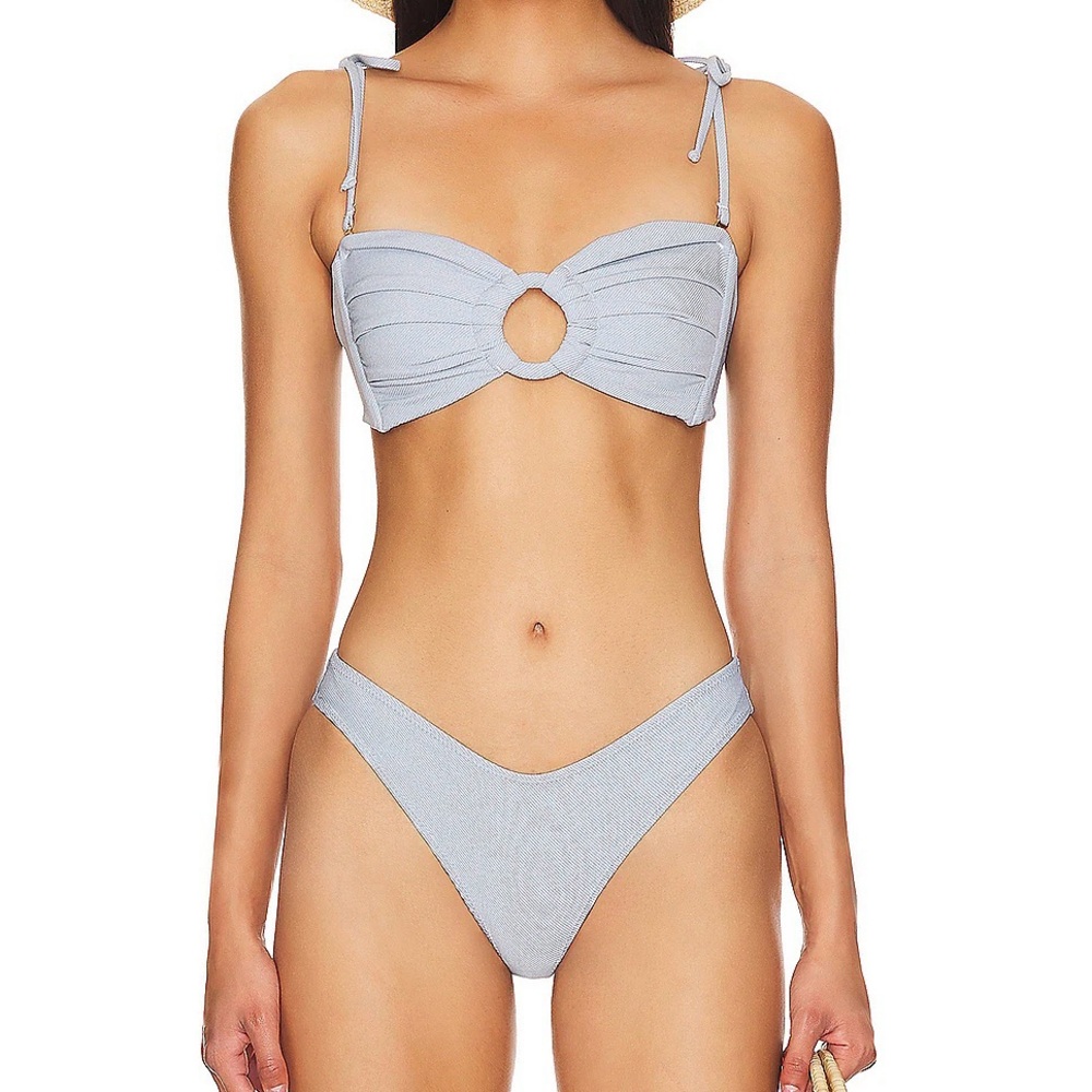 Montce Light Denim Tori Ties bikini top